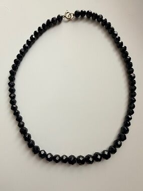 Vintage Black Glass Necklace